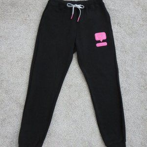 Chiara Ferragni Logo Patch Black Sweatpants Joggers Sweater Track Pants Sz XS